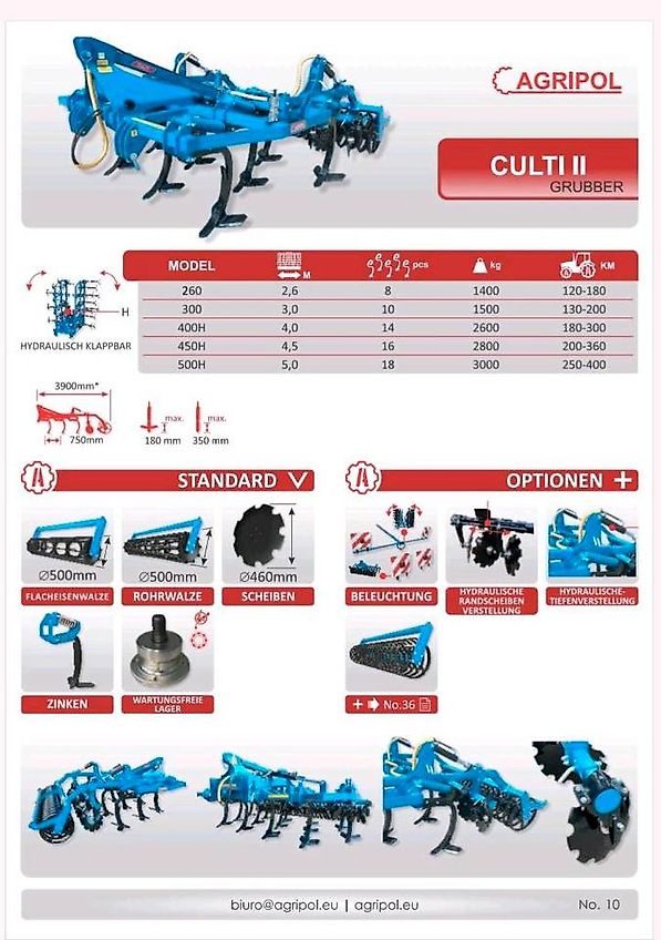 Agripol CULTI II 260 Mulchsaatgrubber Grubber 2.6m