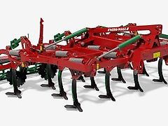 AGRO-MASZ Runner30 Grubber / Stoppelaggregat, 10 Zinken mit Federsicherung, hydraulisch verstellbare Rohrstabwalze