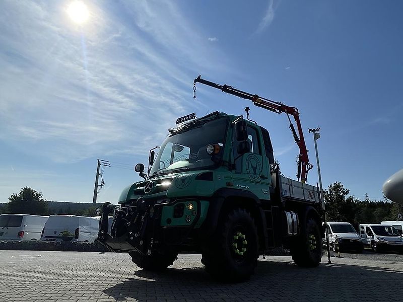 Mercedes-Benz Unimog U318 mit Ladekran aus Ez.2014, 1a Zustand , Leasing-Finanzierung mgl.