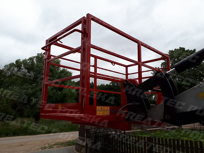 KREATEC Arbeitskorb, Arbeitsbühne mit Riffelblech 1,2 bis 6,0 m Breite