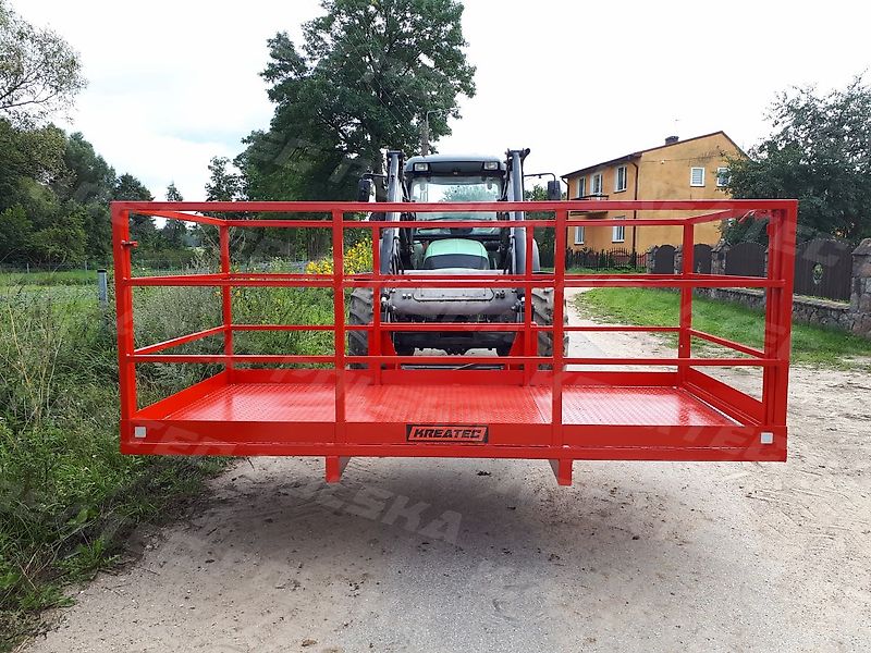 KREATEC Arbeitskorb, Arbeitsbühne mit Riffelblech 1,2 bis 6,0 m Breite