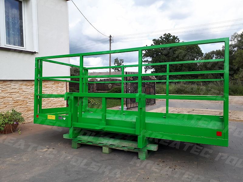 KREATEC Arbeitskorb, Arbeitsbühne mit Riffelblech 1,2 bis 6,0 m Breite